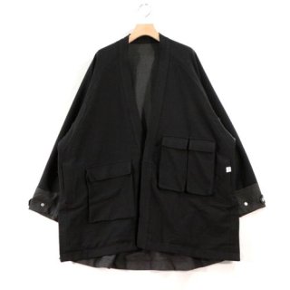 MELSIGN メルサイン 22AW 2-way Functional Kimono Overcoat ノーカラージャケット XL ブラック