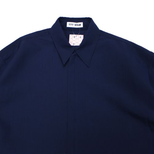 TTT_MSW ティー 20SS Zip Up Shirt ジップアップシャツ L ネイビー -  ブランド古着買取・販売unstitchオンラインショップ