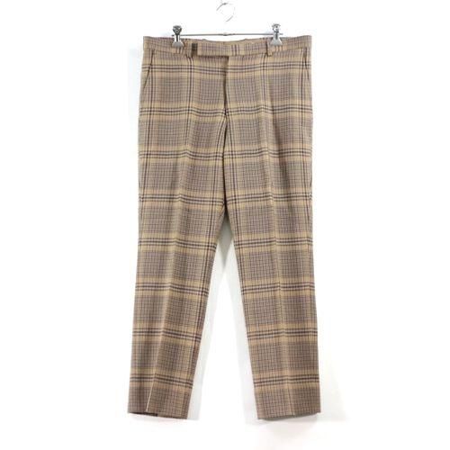 AURALEE オーラリー 19AW WOOL SERGE CHECK NARROW SLACKS ガンクラブチェックパンツ 5 ベージュ -  ブランド古着買取・販売unstitchオンラインショップ