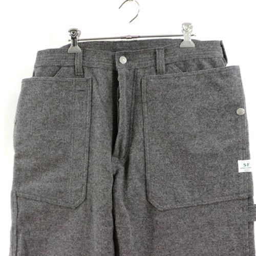 SASSAFRAS ササフラス FALL LEAF GARDENER PANTS 2/3 フォールリーフ ガーデナー パンツ ウール L グレー -  ブランド古着買取・販売unstitchオンラインショップ