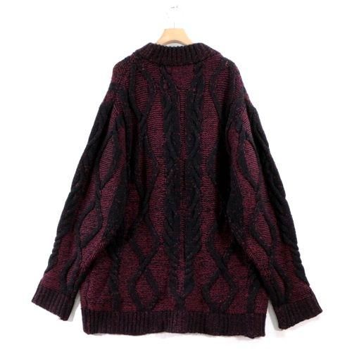 Milok ミロック 19AW MIX BIG CABLE KNIT ニット 46 パープル -  ブランド古着買取・販売unstitchオンラインショップ