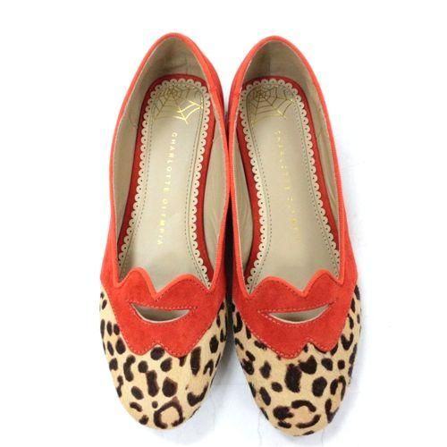 CHARLOTTE OLYMPIA シャーロットオリンピア レオパードハラコフラット ...