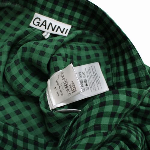 GANNI ガニー 20AW レーヨンクレープ プリントミディスカート 34 グリーン - ブランド古着買取・販売unstitchオンラインショップ