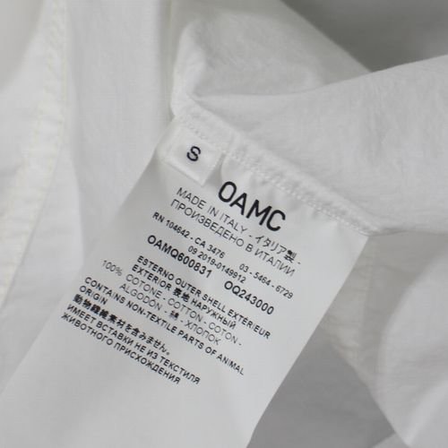 OAMC オーエーエムシー Cascade L/S Shirt シャツ S ホワイト - ブランド古着買取・販売unstitchオンラインショップ