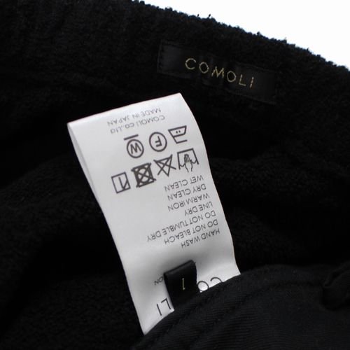 COMOLI コモリ 22SS シルクパイル ドローストリングパンツ 1 ブラック - ブランド古着買取・販売unstitchオンラインショップ