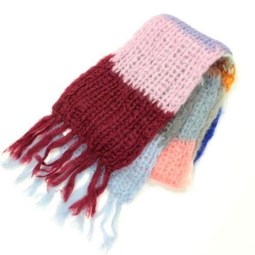 Maiami マイアミ Mohair Striped Scarf モヘア ボーダー マフラー MIX