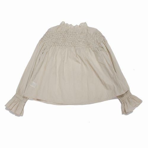 Ｍerlette コットン スモッキングブラウス ベージュ Merlette コットン スモッキングブラウス ベージュ トップス