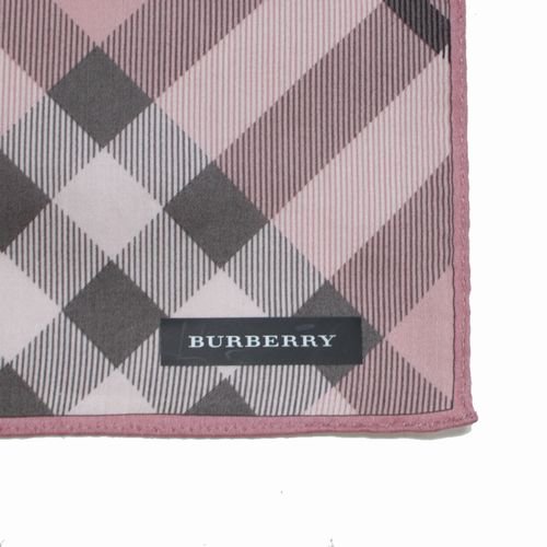 BURBERRY バーバリー チェック ハンカチ ピンク - ブランド古着買取