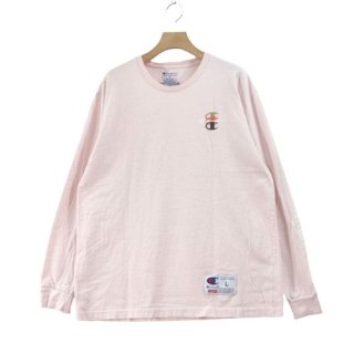 Supreme シュプリーム 17AW  Champion Stacked C L/S Tee ロンT カットソー L ピンク