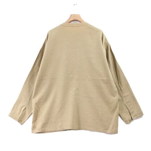 ISSEY MIYAKE 1325. イッセイミヤケ 1325 19AW ノーカラーシャツ 2 ベージュ -  ブランド古着買取・販売unstitchオンラインショップ