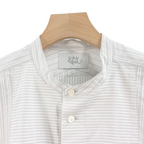 URU ウル 22SS COTTON SILK STRIPE LONG LENGTH LONG SLEEVE SHIRTS ストライプ ロングシャツ  2 - ブランド古着買取・販売unstitchオンラインショップ