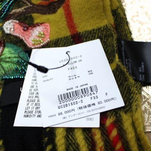 UNDERCOVER アンダーカバー 22AW CHECK BIRD EMBROIDER STOLE チェック 