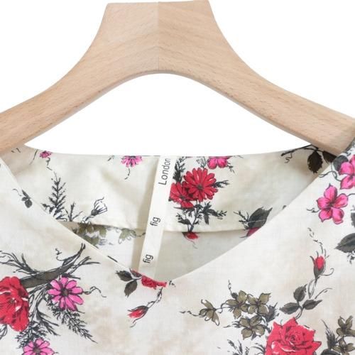 fig London フィグロンドン 17SS 花柄ブラウス オフホワイト