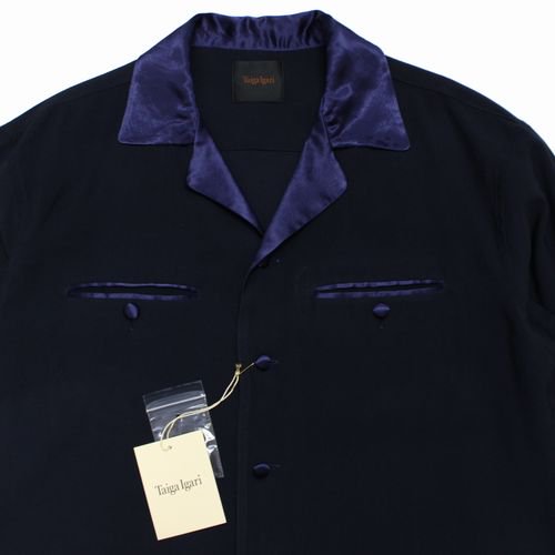 Taiga Igari タイガ イガリ 23SS Smoking Pajamas Shirt スモーキングパジャマシャツ M ネイビー -  ブランド古着買取・販売unstitchオンラインショップ