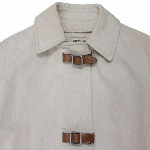 HERMES エルメス アピベルト コットン キャンバス コート 36