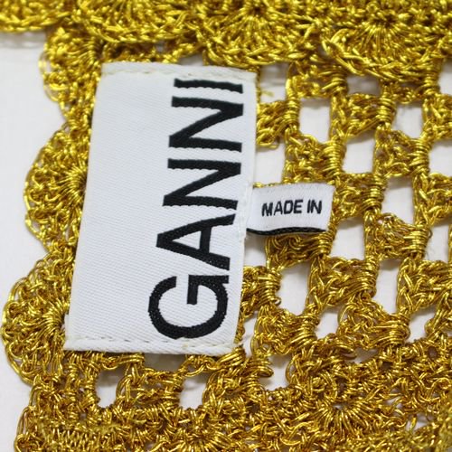 GANNI ガニ― 22SS メタリッククロシェビスチェ XS ゴールド - ブランド