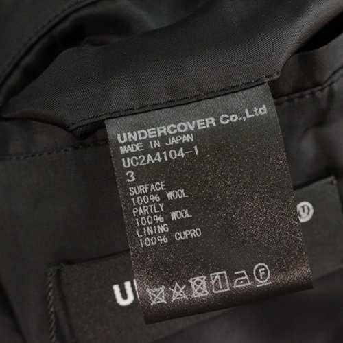 UNDERCOVER アンダーカバー 21AW KNカーデ mix縮絨ウールJK ジャケット 3 ブラック -  ブランド古着買取・販売unstitchオンラインショップ