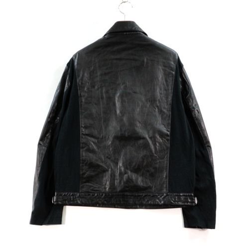 UNDERCOVER アンダーカバー 22SS プリントCS切替 ライトレザーライダース RKSN ジャケット 2 ブラック -  ブランド古着買取・販売unstitchオンラインショップ