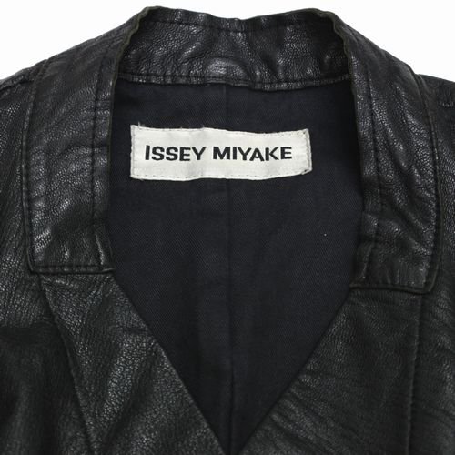 ISSEY MIYAKE イッセイ ミヤケ 1998AW Vintage レザー ベスト M ブラック -  ブランド古着買取・販売unstitchオンラインショップ