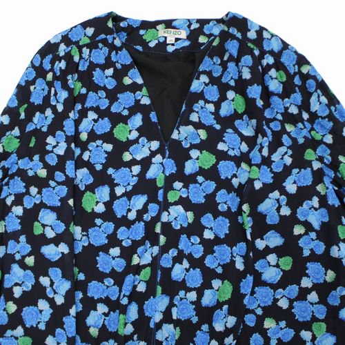 KENZO ケンゾー 花柄 ワンピース 38 ブルー/ブラック - ブランド古着買取・販売unstitchオンラインショップ