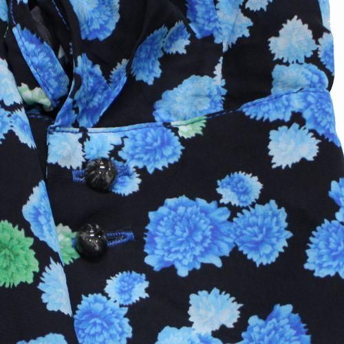 KENZO（ケンゾー）の総柄ワンピース　38 オールシーズン KENZO ケンゾー 花柄 ワンピース 38 ブルー/ブラック - ブランド