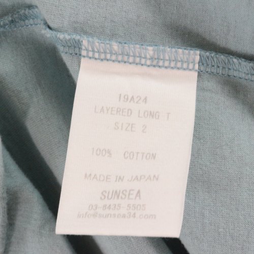 SUNSEA サンシー 19AW LAYERED LONG-T ロンT カットソー 2 ブルー