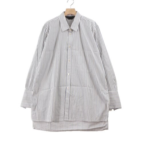 ESSAY エッセイ 17SS LONG DRESS SHIRT - Stripe S ホワイト -  ブランド古着買取・販売unstitchオンラインショップ