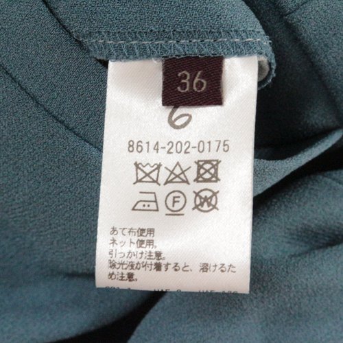 6(ROKU) ロク GEORGETTE TUCK PANTS ジョーゼットタックパンツ 36 グリーン -  ブランド古着買取・販売unstitchオンラインショップ