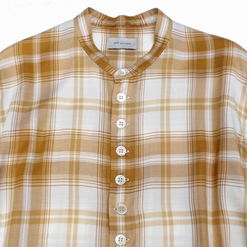 BEDj.w.FORD ベッドフォード 21SS Stand coller check blouse スタンドカラー チェック シャツ 0 -  ブランド古着買取・販売unstitchオンラインショップ