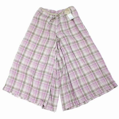 Vlas Blomme ヴラス ブラム 22SS Linen Twist Check ハカマパンツ 43 グレー×ピンク -  ブランド古着買取・販売unstitchオンラインショップ