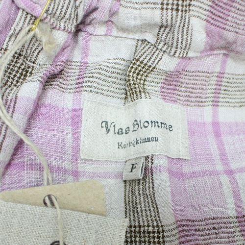 Vlas Blomme ヴラス ブラム 22SS Linen Twist Check ハカマパンツ 43 グレー×ピンク -  ブランド古着買取・販売unstitchオンラインショップ