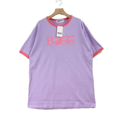 希少サイズ】BOTT オーバーサイズ 22S/S リンガーTee デカロゴ-