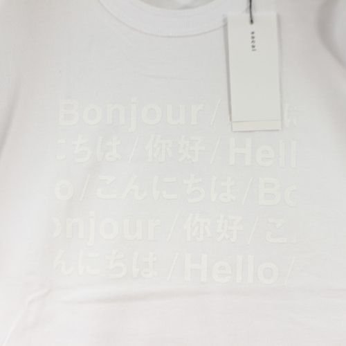 sacai サカイ 23SS Hello sacai プリント Tシャツ 4 ホワイト