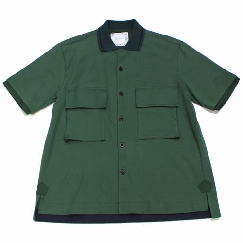 sacai サカイ 23SS Cotton Jersey Shirt コットンジャージーシャツ 1 グリーン -  ブランド古着買取・販売unstitchオンラインショップ