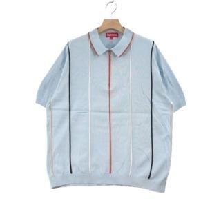 Supreme ץ꡼ 19SS Pinstripe Half Zip Polo ϡեåץݥ L ֥롼