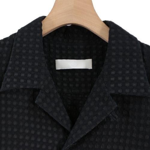 ETHOSENS エトセンス 18SS ジャカード半袖シャツ ブラック