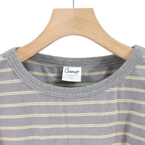 Connett コネット COMFORTABLE BORDER TEE ボーダーTシャツ 2 グレー