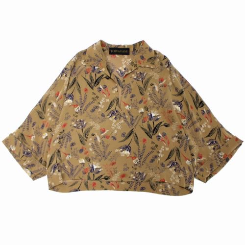 TOWAVASE トワヴァーズ 花柄シルクブラウス キャメル - ブランド古着買取・販売unstitchオンラインショップ