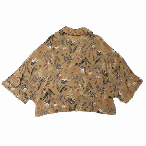 TOWAVASE トワヴァーズ 花柄シルクブラウス キャメル - ブランド古着買取・販売unstitchオンラインショップ