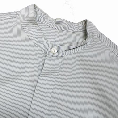 YOKE ヨーク 23SS Garment Dye Stripe Band Collar Shirt ストライプバンドカラーシャツ グリーン -  ブランド古着買取・販売unstitchオンラインショップ