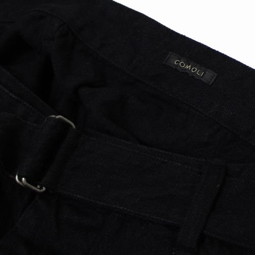 COMOLI コモリ 23AW ベルテッドパンツ 3 ブラック - ブランド古着買取