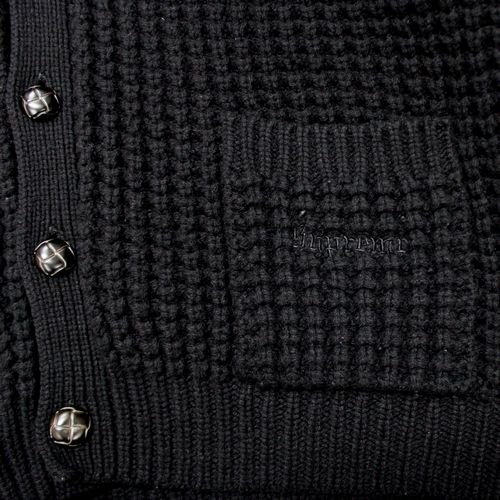 Supreme シュプリーム 21AW Waffle Knit Cardigan カーディガン L ブラック -  ブランド古着買取・販売unstitchオンラインショップ