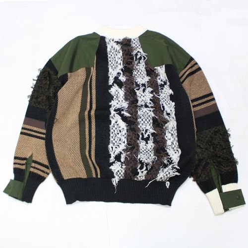 sacai サカイ 22SS Rug Jacquard Knit Pullover ニット 1 カーキ