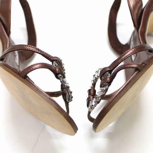 MANOLO BLAHNIK マノロ ブラニク ビジュー ヒール サンダル 34 1