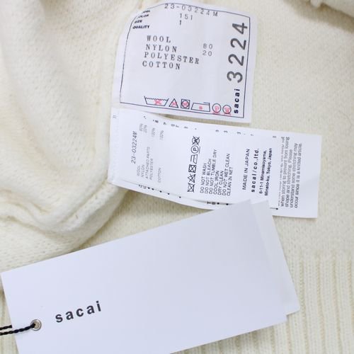 sacai サカイ 23AW ニット 1 ホワイト-