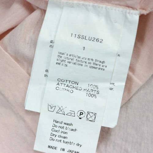 sacai luck サカイラック 11SS 袖フリルTシャツ 1 ピンク - ブランド古着買取・販売unstitchオンラインショップ