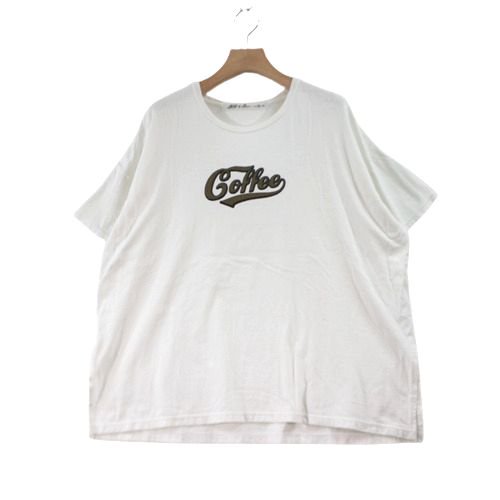 CLOTH&CROSS クロス＆クロス 妄想カフェ 天竺ロゴ入り ショートTシャツ coffee ホワイト -  ブランド古着買取・販売unstitchオンラインショップ