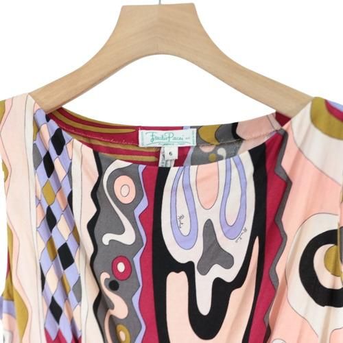 長*母様 新品未使用✨️タグ付き✨️エミリオプッチノースリーブワンピース シルク EMILIO PUCCI エミリオプッチ ワンピース ノースリーブ 34