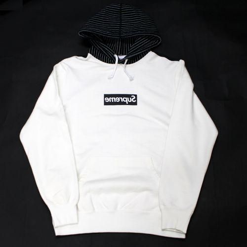 supreme コムデギャルソン 14SS パーカープルオーバー白L登坂