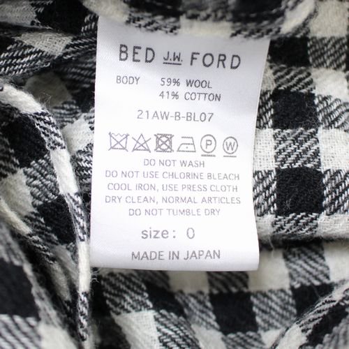 BEDj.w.FORD ベッドフォード 21AW Wardrobe shirt check pattern チェックシャツ 0 ブラック/ホワイト -  ブランド古着買取・販売unstitchオンラインショップ